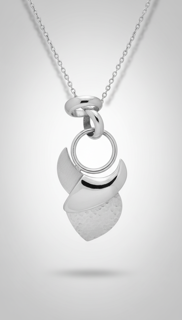 Layered Sculptural Silver Necklace
